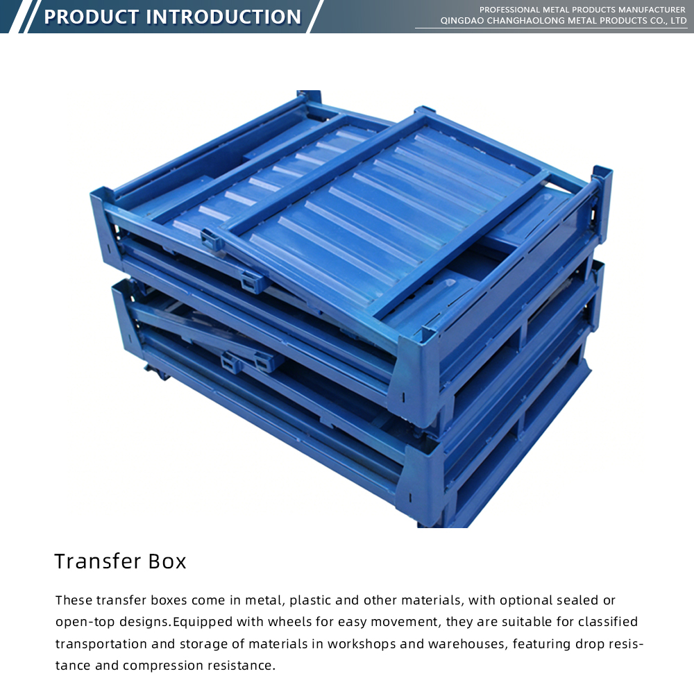 Blue Foldable Steel Shipping Crate X