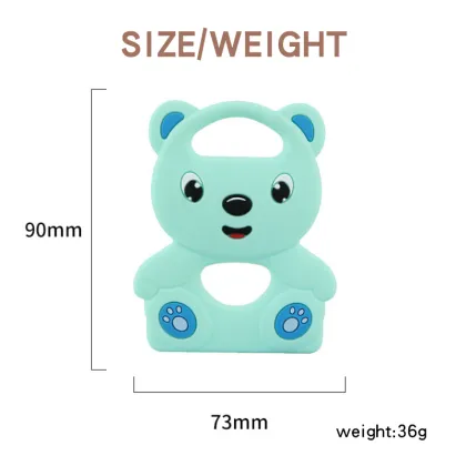 100% Food Grade Silicone Baby Teether: Cute Bear Shape for Sensory Relief and Grinding Teeth Pain