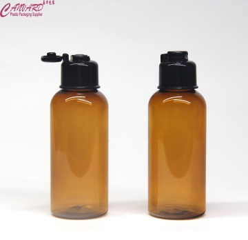 100ml brown PET bottle with black cap