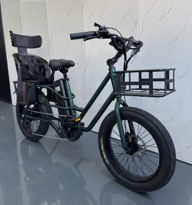 48V 500W Electric Cargo Bicycle with Shimano 7-Speed for City Use