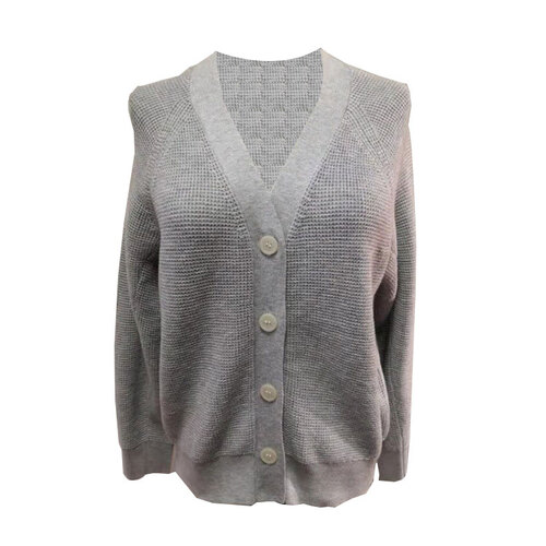 Grey Cropped Cardigan Sweater
