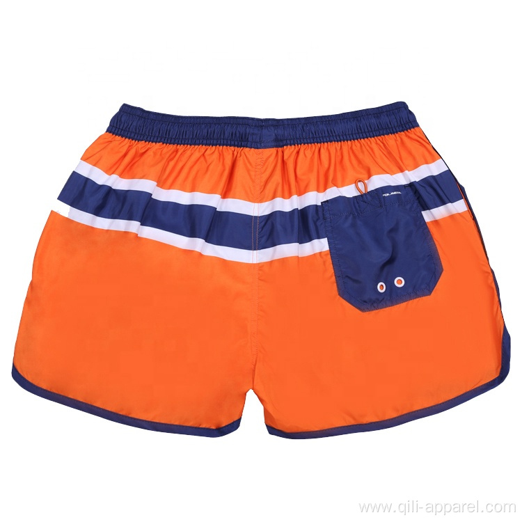 Peach Skin Stripe Quick Dry Swimming Shorts