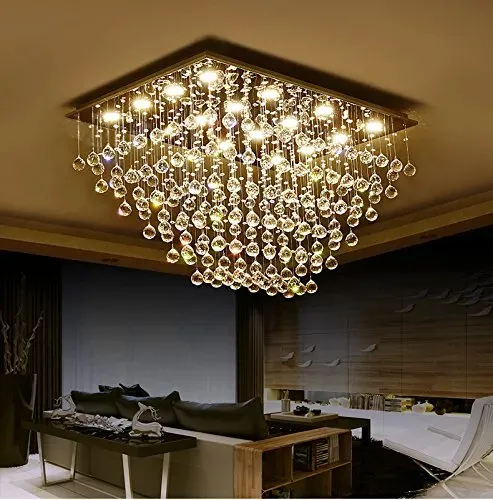 LED Crystal Ceiling Lamp Raindrop Chandelier Lighting