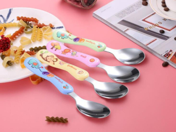 Spoon Soup Beras Kanak-kanak Baru Kartun Stainless Steel