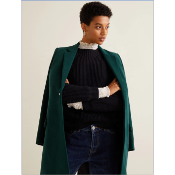 Abrigo clásico de manga larga de lana de invierno para mujer