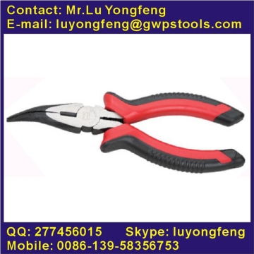 Cr-V American type flat nose pliers with 2-color handle