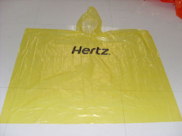 Poncho pioggia promozionale in PE giallo