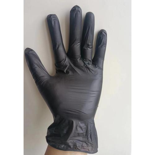 Disposable black vinyl glove