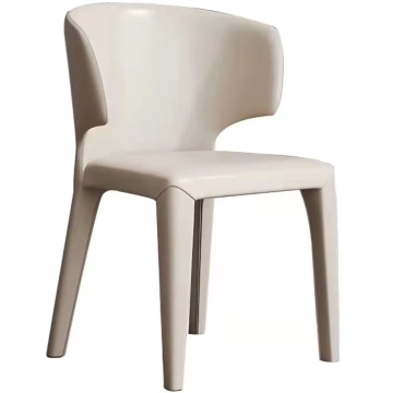 Design italien chaise de salle à manger en cuir en cuir en cuir mouleux pour mouches à plat