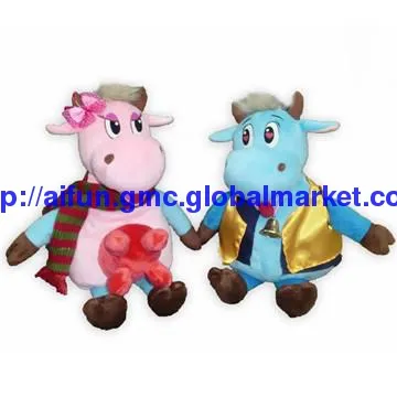 Cow couples plush hand puppet toys