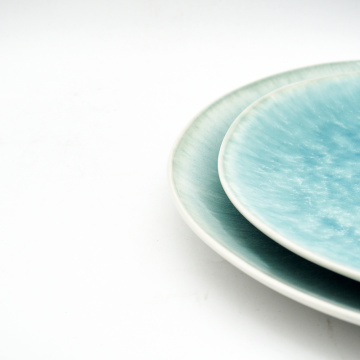 Forma irregolare reattiva ceramica set di stoviglie insalata di glassa in ceramica