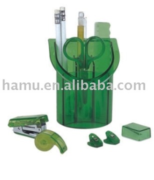 Green Plastic Multi-functional Desk Organizer Desktop Stationery