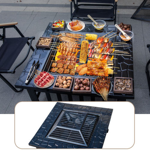 Outdoor square Garden Patio Slate Fire Pit Stove