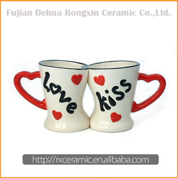 Good choice for happy couple sublimation heart handle ceramic mug