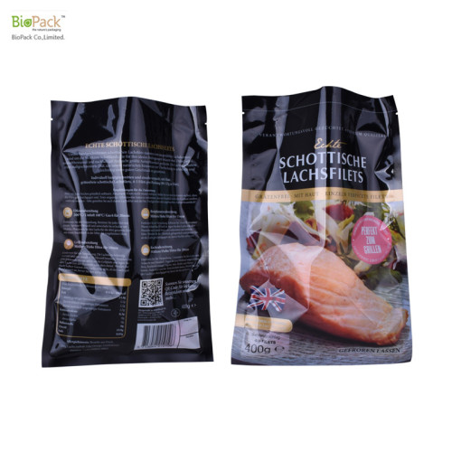 Bolsa de vacío flexible de grado de alimentación impresa personalizada con refugio para pescado como salmón