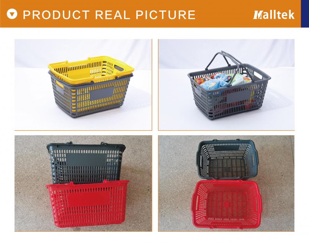 Supermarket Portable Double Handle Shopping Basket