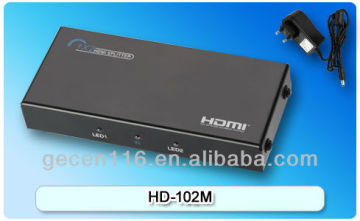 2013 New HDMI Splitter 1.3 version 1 in 2 out HD-102M