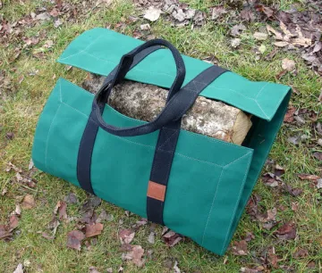 Custom high quality waxed canvas firewood long tote