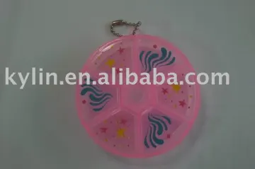 pill box--round shape ,7 cases,weekly