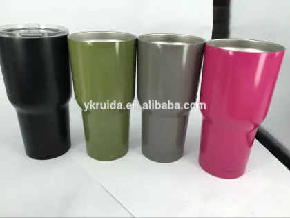 30 oz double wall stainless steel rambler travel tumbler