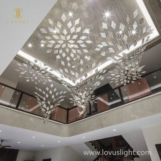 Shopping mall lobby hotel lobby large chandelier Diamond silver chandelier popular technology chandelier
