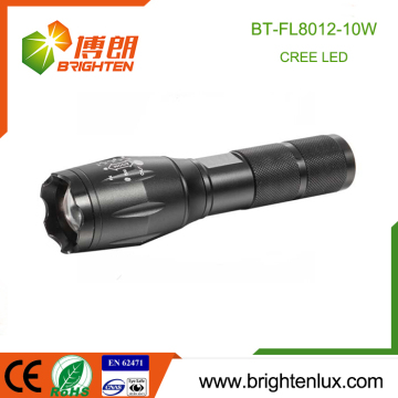 China Factory 1*18650 battery Operated Rechargeable Aluminum xml t6 10W bright light led torch