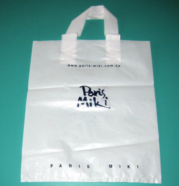 soft loop handle bag/soft loop handle plastic bag/flexi loop handle bag