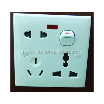 OEM Color Eight Pin Universal 13A Multi Socket with Neon