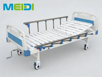 Single Crank Strip Type Nursing Bed with Customizable Guardrail for Hospital & Home Care