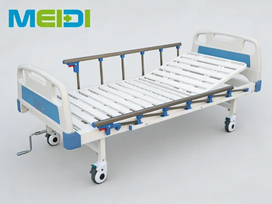 Single Crank Strip Type Nursing Bed with Customizable Guardrail for Hospital & Home Care
