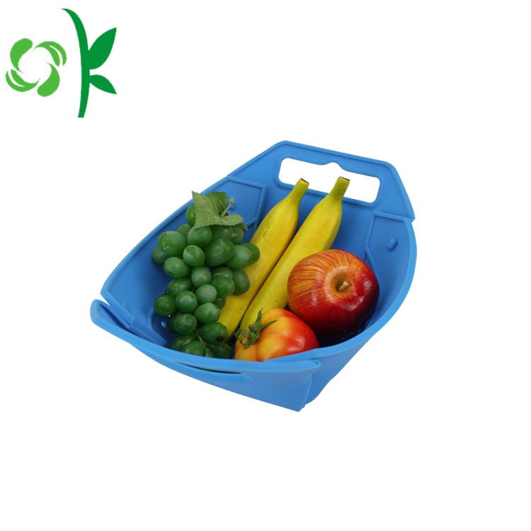 Silicone Vegetable Grocery Fruit Basket Folding Basket