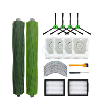 Robot Vacuum Cleaner Accessories: Mop Filter, Side Brush, and Roller Brush for Roomba J7+, J9+ Self-Empty Models
