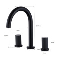 Matte black 3 hole hot and cold faucet