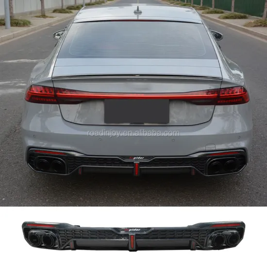 Carbon Fiber RS7 Rear Diffuser with Tail Pipe for Audi A7/A7L C8 - 2019-2023