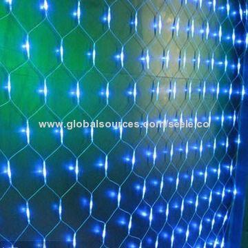 Christmas lights, CE certified, in design of net light with LED bauble