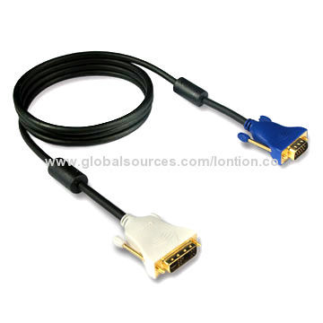 OEM Accepted DVI Cable with 24K Gold-plated Connector, Available in Various Colors