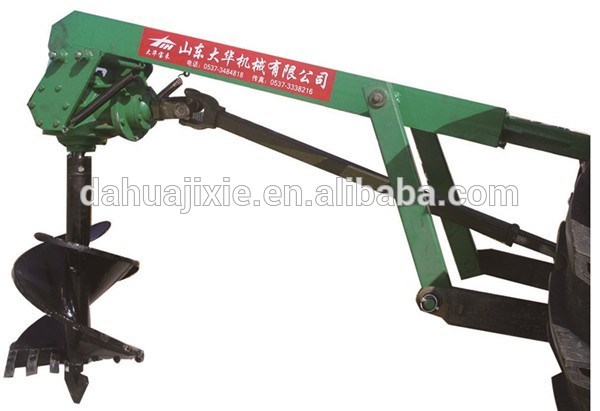 Tree planting hole digger tractor