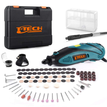 Woodworking DIY Power Rotary Tool Kit: 105pcs Accessories Set with Flex Shaft and 135W US Plug