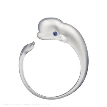 Koreanischer Stil 925 Sterling Silber Delphin Ring - kreativer Walring für Frauen