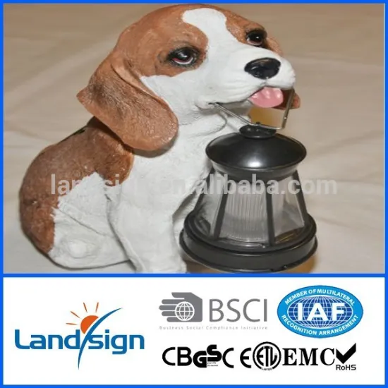 Cixi product hot sale decorative garden dog solar light in solar lights garden