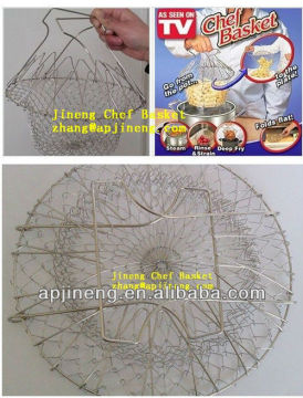 stainless steel chef draining basket