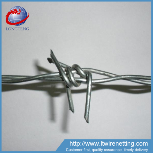 Anping cheap price hot dipped galvanized 2.5mm 12.5 gauge barbed wire for sale