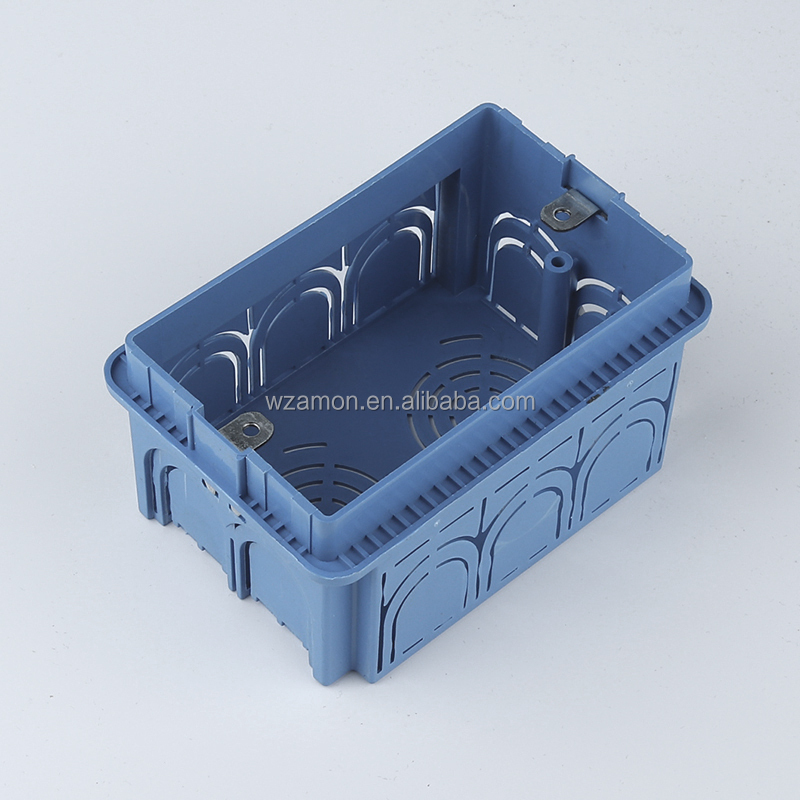 Blue 4X2 3 Modules PVC Electrical Wall Switch Outlet Socket Box
