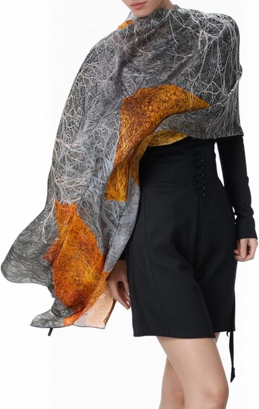 100% Mulberry Silk Summer Travel Scarf Extra Large Women Shawl Oversize Soft Wraps For Evening Dresses elegant gift wrapped