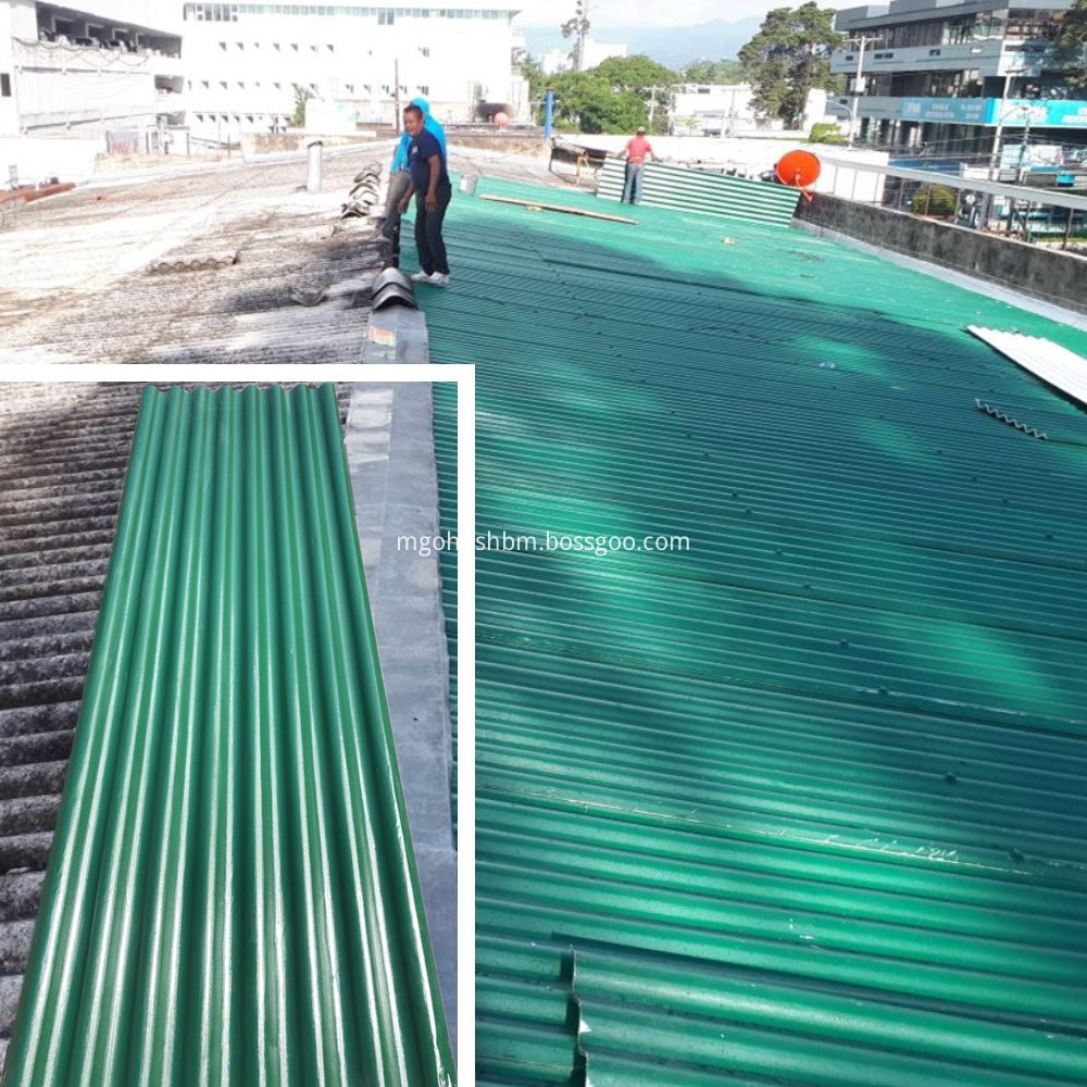 Waterproof Heat Insulation Corrugated MgO Roof Tile