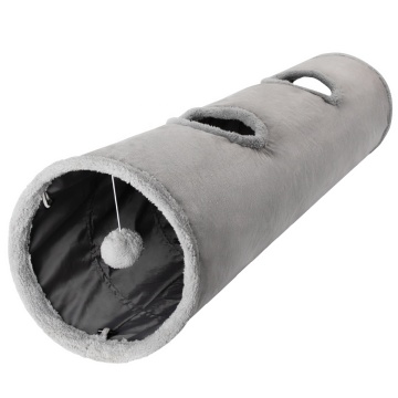 Interactive Foldable Cat Tunnel with Hanging Ball Toy for Entertainment and Exercise