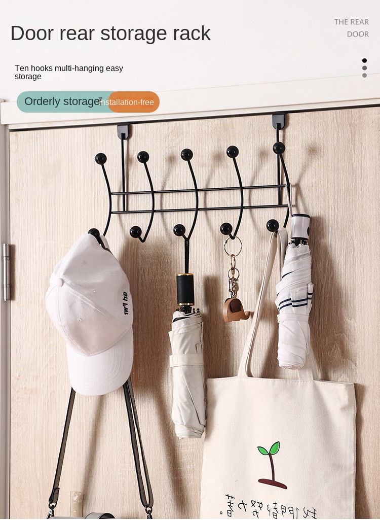 Metal Punch Door Coat Rack