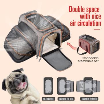 Transportadora de pet expansível suave para cachorro