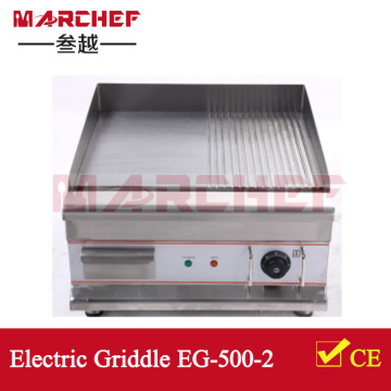 EG-500-2.Half Ribbed Half Smooth Electric Crepe Maker/Griddle/Industrial Hot Dog Griddle