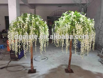 1.5m long vine wristeria flower ornament display tree with iron base holder